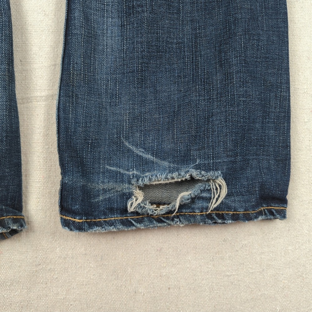 1921 Jeans Womens 28 Blue Surplus Flare Distressed Faded Boho - Picture 16 of 16